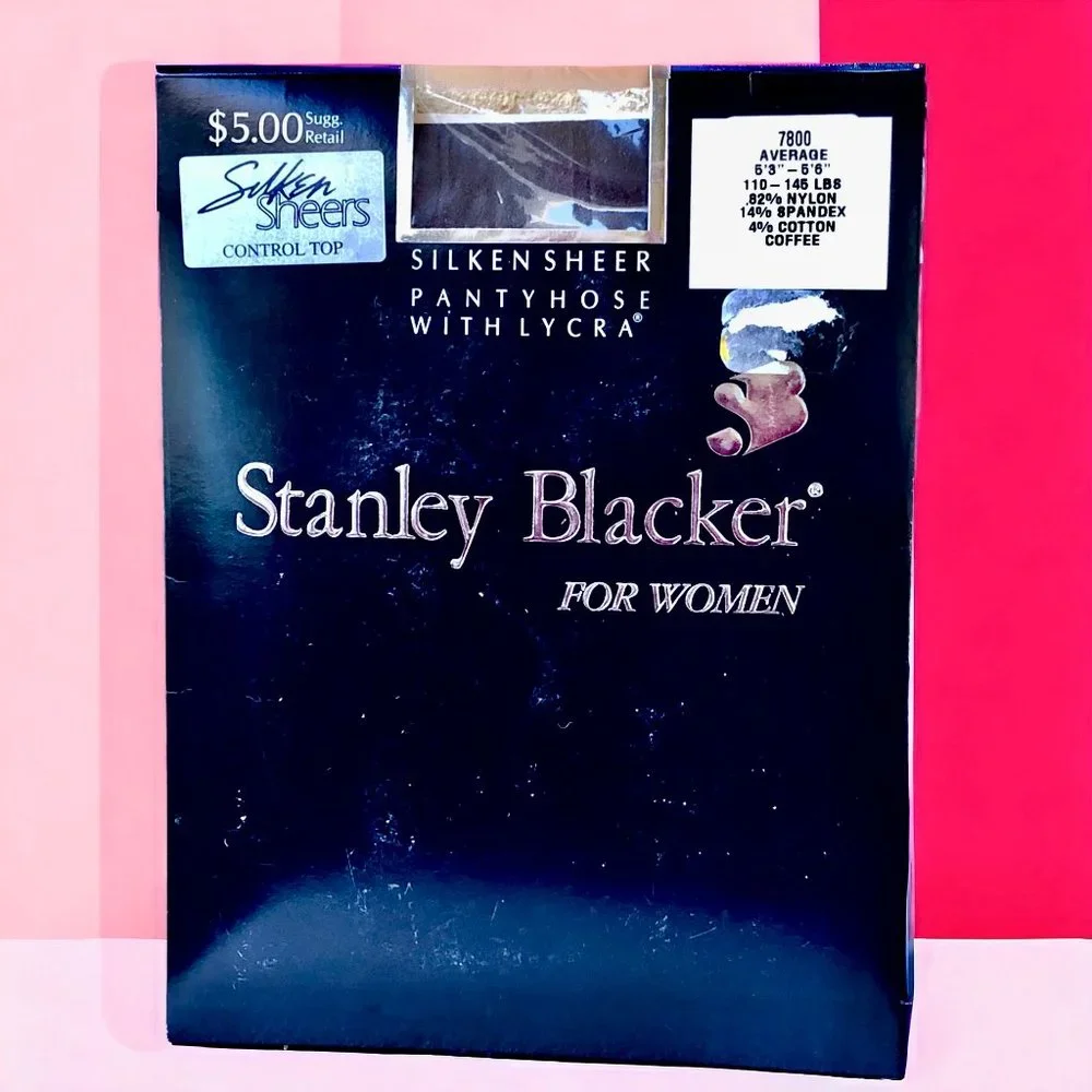 Stanley Blacker Vtg '92 Control Top Sheer Pantyhose COFFEE size Average New